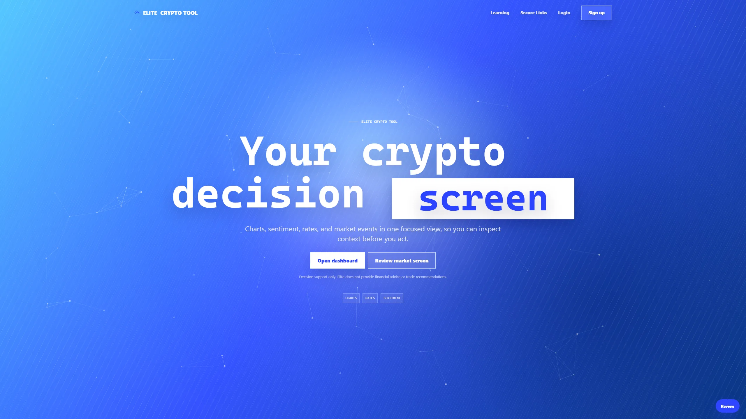 Redesigned Elite Crypto Tool homepage